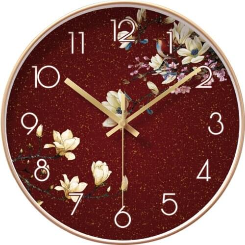 Round Creative Mute Modern Design Large Wall Clock Clocks for Home Kitchen Living Room Decor Battery Operated Silent