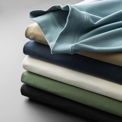 Light luxury good quality 140 long cashmere cotton skin-friendly bottom shirt for men autumn simple mens half high collar long