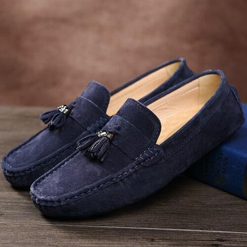 Summer Men Casual Shoes Luxury Brand Tassel Mens Loafers Moccasins Breathable Man Slip on Flat British Style Driving Mens Shoes