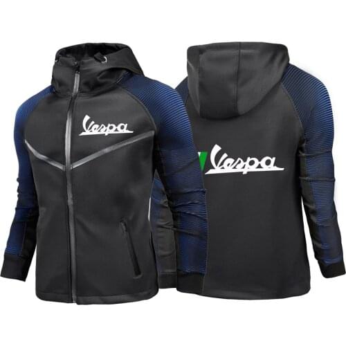 Mens 2021 Spring and Autumn Vespa Logo Zip Jackets Hoodies Print Sweatshirts Mans Cotton Customize Racing suits Coats