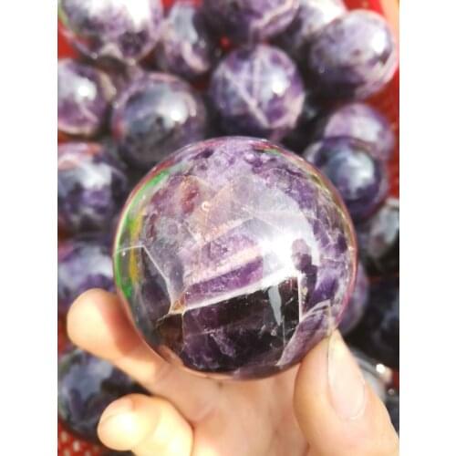MUJIA NATURAL Dream Amethyst Crystal sphere ball Orb Gem Stone