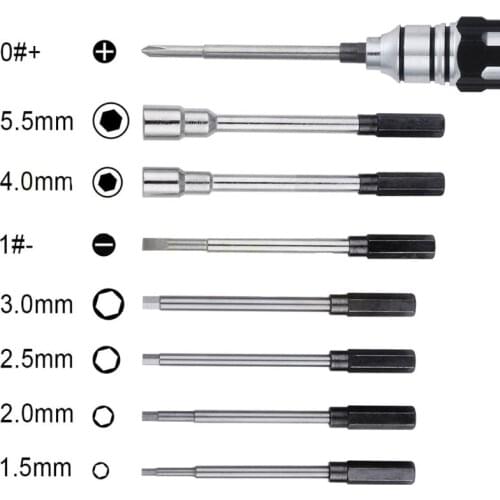 New 8 in 1 Hex Socket Driver Hexagon Screwdriver Set for RC Models Aluminum 875F
