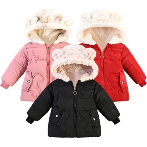 Baby Girl Clothes Winter Warm Coat Multiple Styles And Colors For Chirldren Padded Jacket Cute Cartoon Hooded 2-9 Years 2021 New