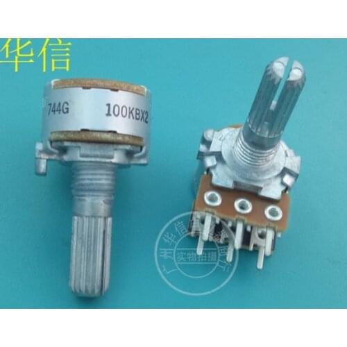 Original Japan ALPS 16 type double dual potentiometer B50K B50KX2 50KBX2 B20K B100KX2 100KBX2 handle 20MM switch
