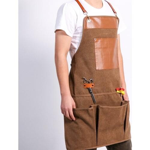 Work apron wear-resistant denim custom logo thickening anti-fouling carpenter florist manicure work clothes hairdressing printin