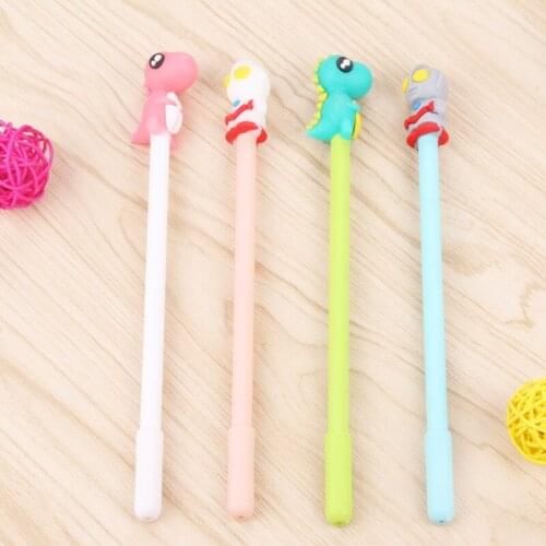 24 Pcs Creative Cartoon Cute Dinosaur Black Gel Pen Schools Factory Direct Kawaii Pen Material Escolar