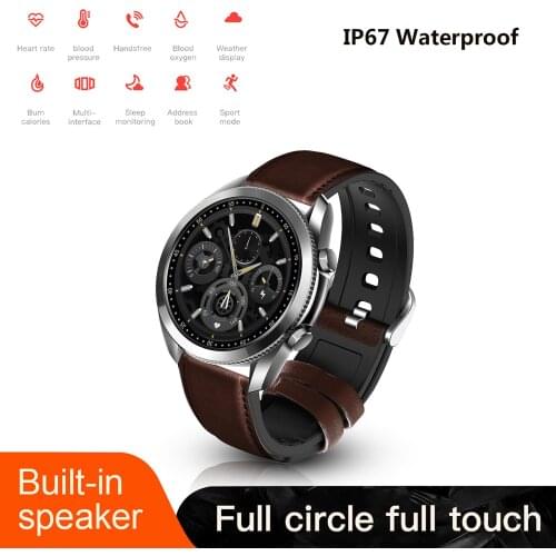 Um90 Stylish 1. 28-inch Full Touch Screen Smart Watch Mens Sports Smart Watch Fitness Heart Rate Ip67 Waterproof Bluetooth App