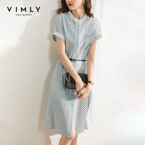 Vimly Summer Striped Dresses