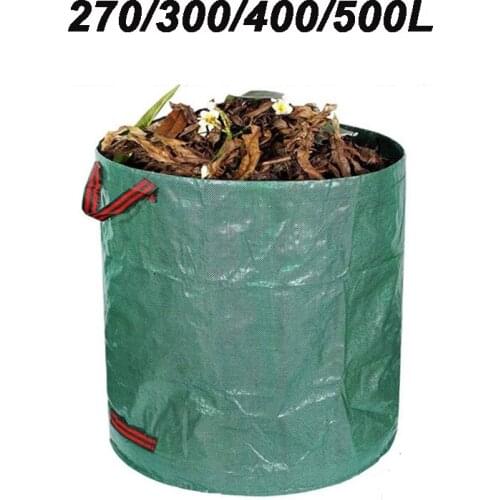 300/400/500L Large Capacity Garden Waste Bag Yard Trash Organic Container Compost Leaf Collection Storagebag Outdoor Garbage Can