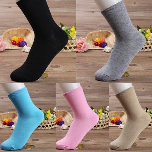 Japanese Style Woman Socks Solid Color Black White Gray Short Socks Casual Breathable Harajuku Retro Girls Cute Cotton Crew Sock