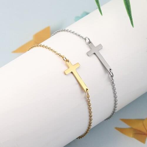 Bracelet for women stainless steel chain on the hand charm bracelet woman accessories gifts women fashion gold cross bracelet