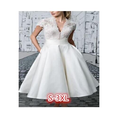 White simple Lace V-neck Medium and long section Formal party dress Elegant retro Robe de soiree 2021 New dress