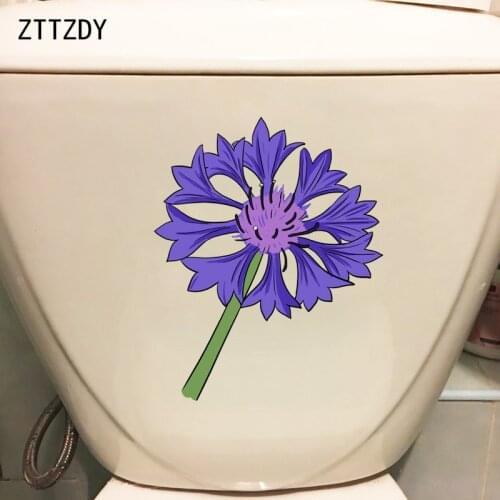 ZTTZDY 17.5*21.8CM Cornflower Creative Cartoon Toilet Sticker Bedroom Wall Decal Decor T2-0173