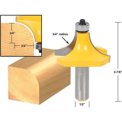 1pcs Round Over Edging Router Bit - 3/4" Radius - 1/2" Shank