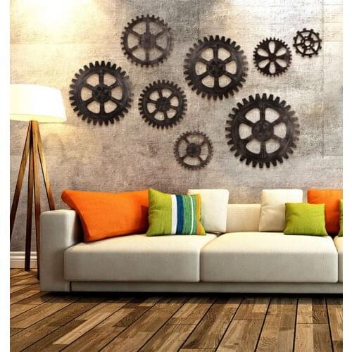 1PC Vintage Steampunk Wooden Gear Wall Hanging Cog Home Bar Cafe Pub Office DIY Christmas Decoration Ornament Wall JL 273