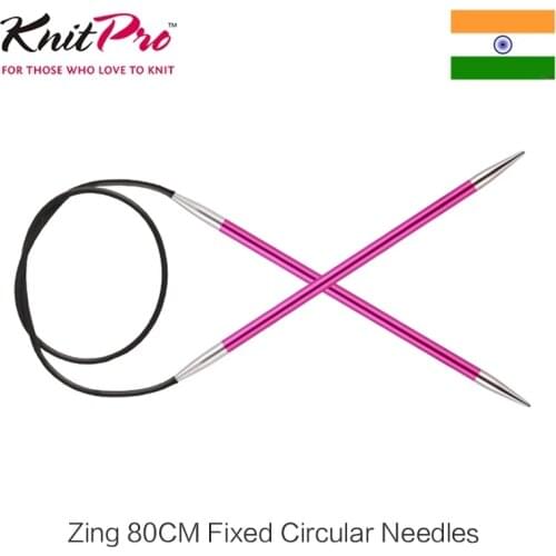 1 piece Knitpro Zing 80 cm Fixed Circular Knitting Needle Colorful