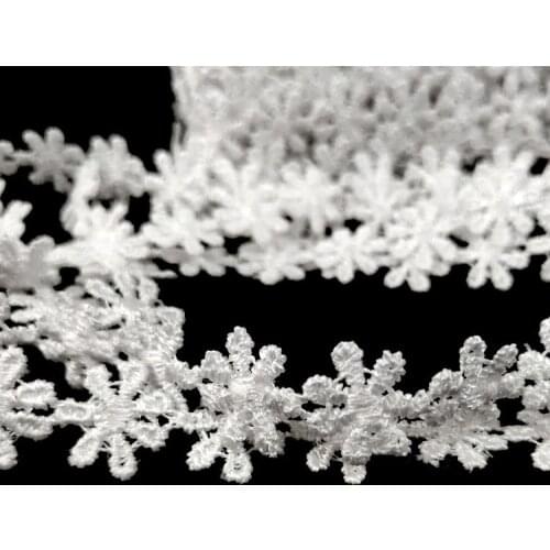 1Yard Best Selling Latest Lace Fabric Applique 1.5cn Cotton Guipure Lace Ribbon White Lace Fabric Wedding Dress Sewing Trim LA54