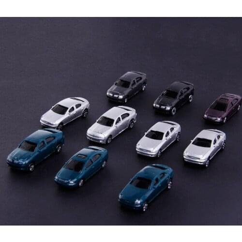 10pcs Painted Model Cars Miniature Model Car Building Train Layout Scale 1:100