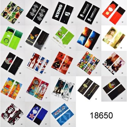 10Pcs Different Patterns 18650 Battery Protective Wrap Skin PVC Skin for E Cigarette Battery