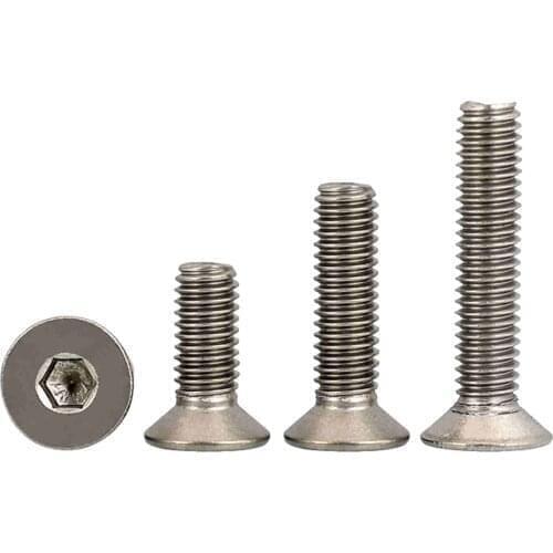 20pcs M3/M4/M5x0.8/M6x1.0 Length 6mm To 60mm Countersunk GR2 Titanium Socket Allen Head Screw Bolts