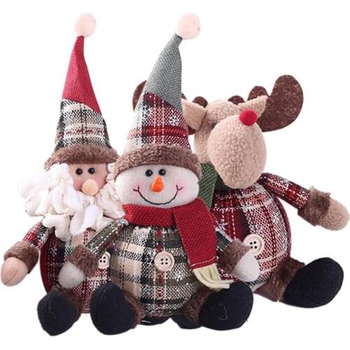 2020 1pcs Christmas Doll Cute Santa Snowman Deer Shaped Doll Christmas Decorations For Home Christmas Tree Ornament Kids Gift