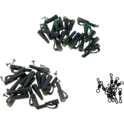 30 Pcs Safety Lead Clip Set with Pin Quick Change Swivel Fishing Terminal Tackle Accessories
