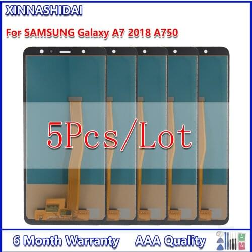 5pcs/lot LCD Display For Samsung Galaxy A7 2018 SM-A750F A750F A750 Lcd Screen Digitizer Assembly Replace