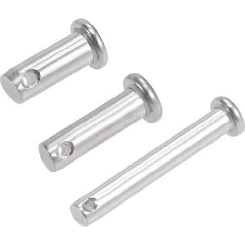 5pcs Single Hole Clevis Pins 6mm 8mm 10mm Flat Head 304 Stainless Steel Link Hinge Pin L 20/25/30/35/40/50/60/70mm