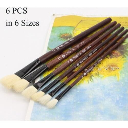 6 pcs Wool Brush in different sizes Brush Glue Sweep Gold Leaves Good quality a Good Tool for Gilding Leaves Brush