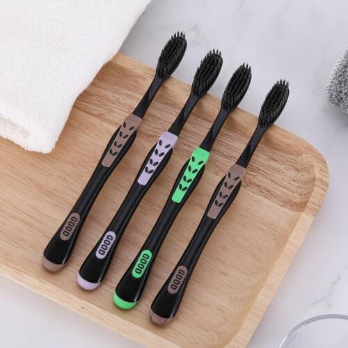 AZDENT 8/12 Pcs Sets Bamboo Charcoal Toothbrush Ultra Soft Nano Brush Oral Care 625 Nano-antibacterial Toothbrush Black Heads
