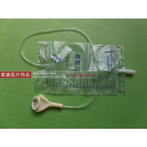 Free shipping 25 pcs 1000 ml single use Latex-jacketed man urine bag disposable urine collection bags