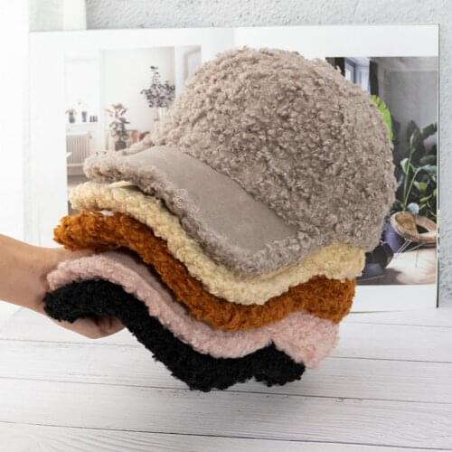 New Casual Outdoor Warm Winter Cap Girl Women Adjustable Animal Pattern Faux Fur Baseball Cap Cotton Hip-Hop Hat Visor 55-59cm