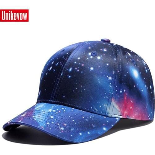 UNIKEVOW Brand New 3D Star Printing Baseball Caps For Men and Women Blue Star Hat Outdorr Sports Leisure Cap