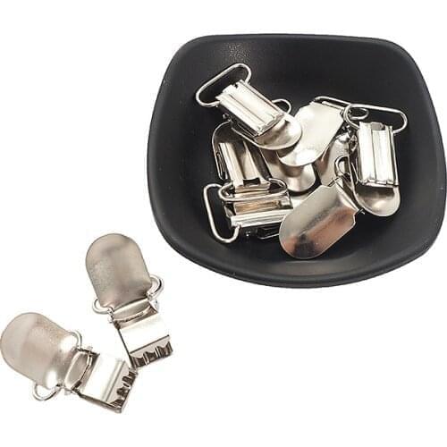 Chenkai 50PCS/LOT 25mm Metal Pacifier Clips Baby Cute Suspender Clasps Holder For DIY Infant Dummy Pacifier Chain Accessories