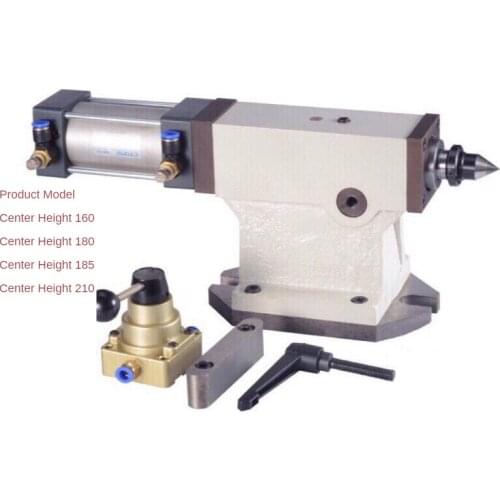 CNC indexing headpneumatic tailstockfourth axiscenter height 160, 180, 185, 210 tailstock lathe