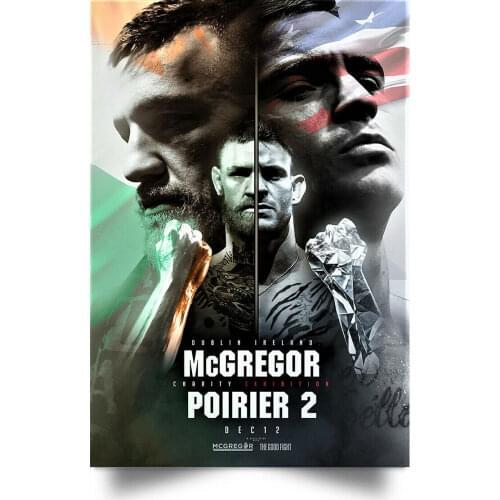 Conor Mcgregor Vs Dustin Poirier 2 Picture Art Film Print Silk Poster for Your Home Wall Decor 24x36inch