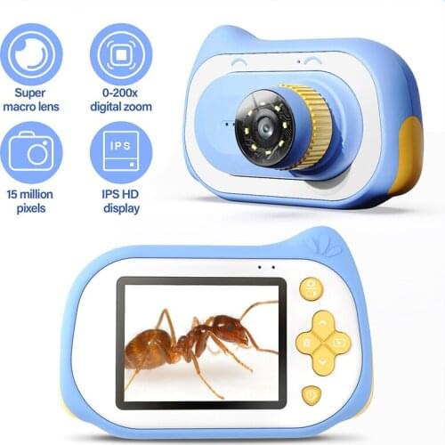 Childrens Mini Biological Experiment Portable Microscope 200X HD Science and Education Toy Microscope