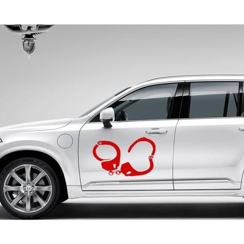 EmpireYing 3 Sizes 8 Colors Justice Police Equipment Handcuffs Funny Car Sticker Bumper Motorcycle Laptop Kayak Decor Wall Decal