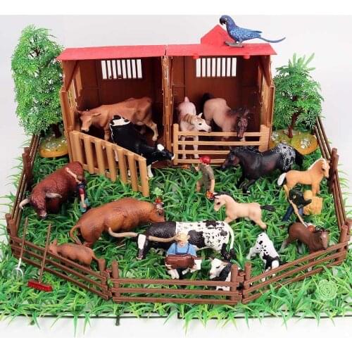 Oneux Animal Models Toys for Boys Milk Cow Cattle Bull Musk Simulaton Model Action Figures Cowboy PVC Kids Xmas Birthday Gift