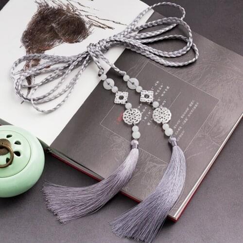 Hanfu round Neck Gown Waist Strap Robe Tassel Jade Pendant Waist Pendant Ancient Style Jinbu Belt Men and Women