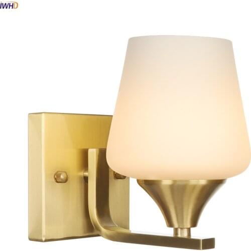 IWHD Modern Nordic LED Wall Lamp Mirror Light Wandlamp Glass Bedroom Lights Indoor Light Living Room Decoration Applique Murale