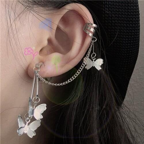 2021 Fashion Trendy Girl Handsome Butterfly Ear Clip Simple And Versatile Temperament earrings for women Boucle Oreille Femme