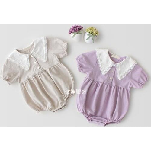 Baby Girl Rompers Newborn 2021 Embroidered Jumpsuit Infant One Piece Cotton Romper Summer Korean Spanish Toddler Cute Clothes