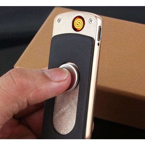 Creative Ultra-thin Ice Color Fingertips Gyro Cigarette Lighter USB Rechargeable Environmental Cigarette Lighter