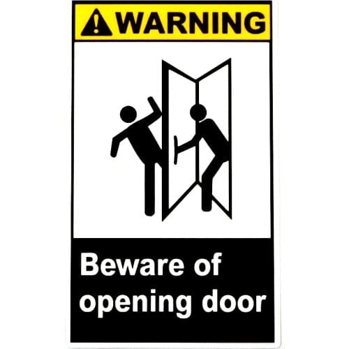 Creative and Careful Opening Door Warning Car Stickers PVC Personality Fashion Auto Windows Exquisite Decals Waterproof Decorate