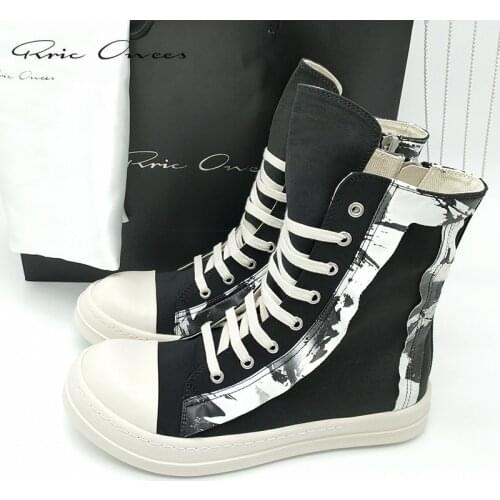 Rric Owens Printed patchwork Mens Sneakers Streetwear Womens Sneakers Shoes Men Shoe Original Mens Casual Shoes