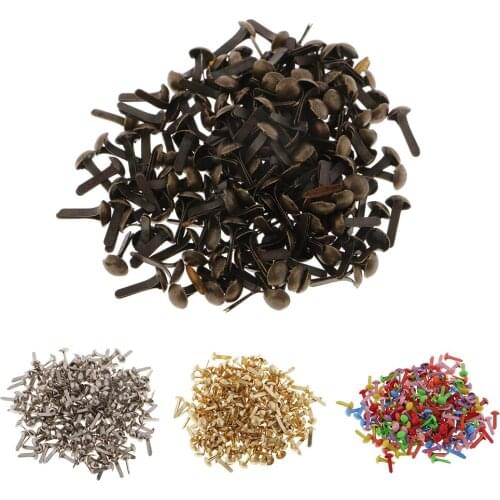 200pcs Mini Brads Round Metal Paper Fastener Decorative Brad Scrapbooking Crafts