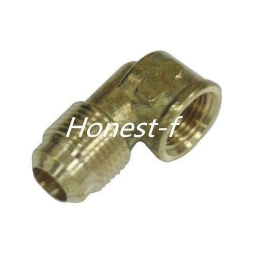 Brass 5/8" OD x 3/8" Female NPT 45 Degree Flare 90 Degree Flare Elbow Tube Fitting