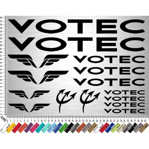 For 15xVOTEC Sticker Set | Fahrrad Rahmen Aufkleber Bike Frame 15 Decals Car Styling