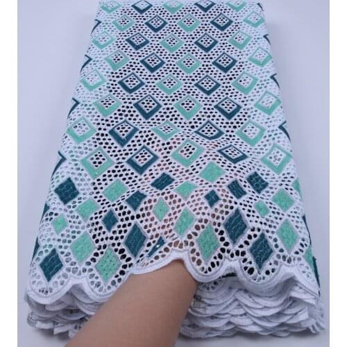 New Arrival 100% Cotton Lace Fabric Holes Design African Swiss Voile Lace In Switzerland With Stones For Daily Dress Party F1748